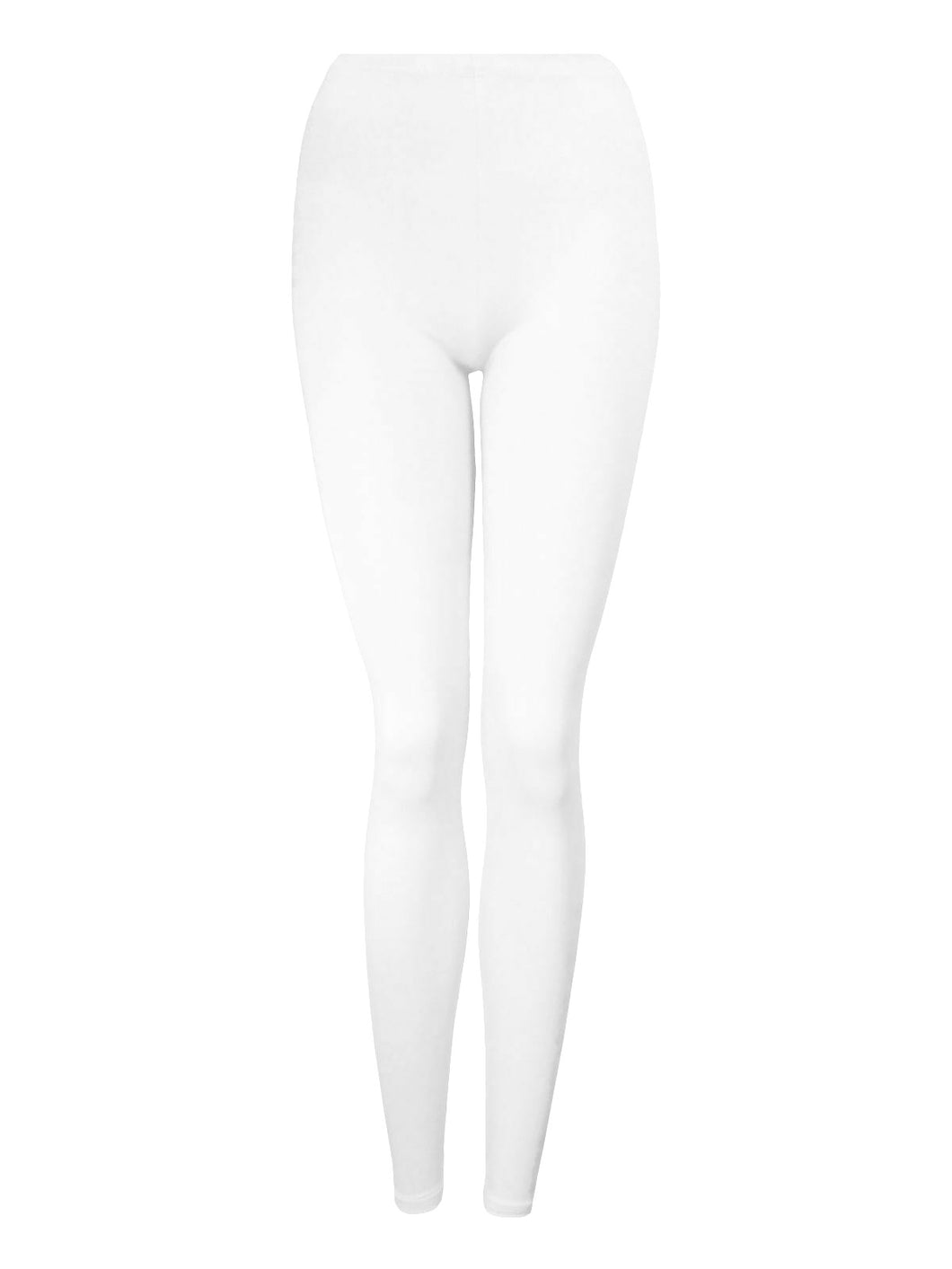 Girls White Cotton Rich Full Length Leggings