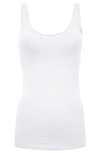 Ladies Ribbed Vest Sleeveless Plain Cotton Tank Top