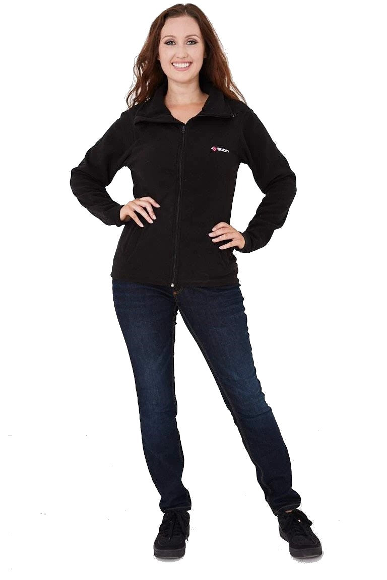 Black Scott Full Zip Long Sleeve Soft Fleece Jacket
