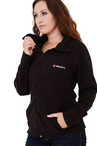 Black Scott Full Zip Long Sleeve Soft Fleece Jacket