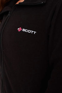 Black Scott Full Zip Long Sleeve Soft Fleece Jacket