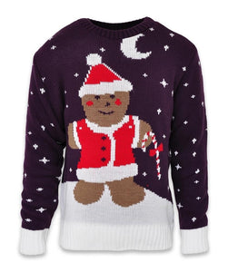 Kids Unisex Gingerbread Santa Christmas Knitted Jumper