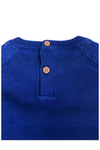 Load image into Gallery viewer, Boys Blue Embosed Bear Cotton Knitted Long Sleeve Jumper
