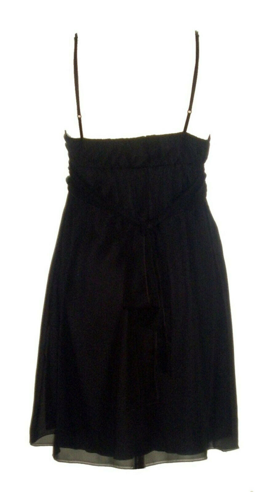 Black adjustable strap chiffon mini dress