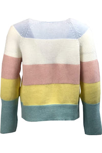 Baby Girls Toddler Stripe Pastel Rainbow Button Dow Cardigan