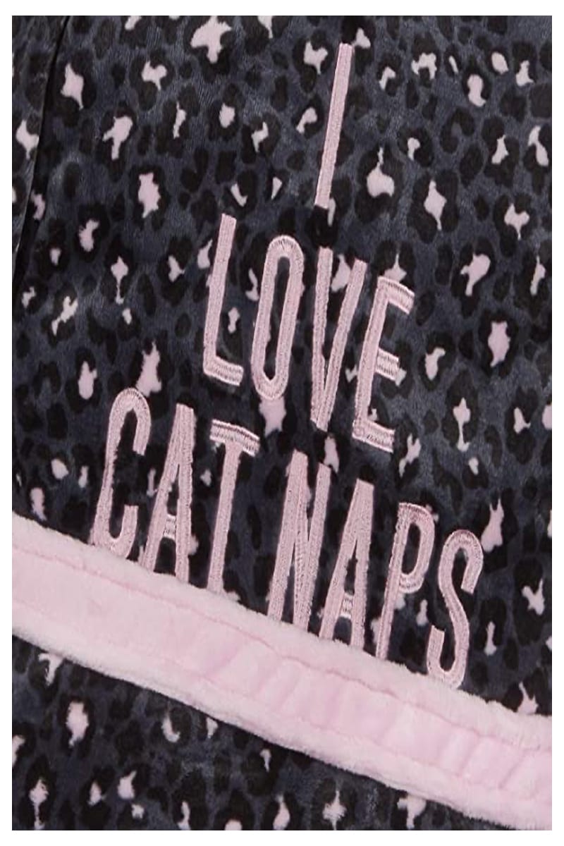 Girls Super Soft ‘I Love Cat Naps’ Hooded Dressing Gowns