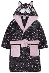 Girls Super Soft ‘I Love Cat Naps’ Hooded Dressing Gowns