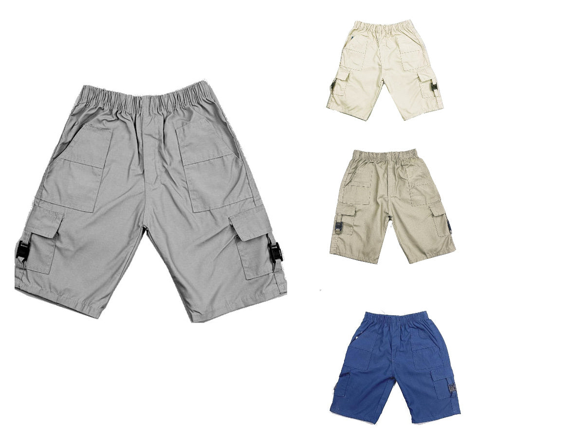 Boys Elasticated Waist Combat Cargo Chino Summer Shorts