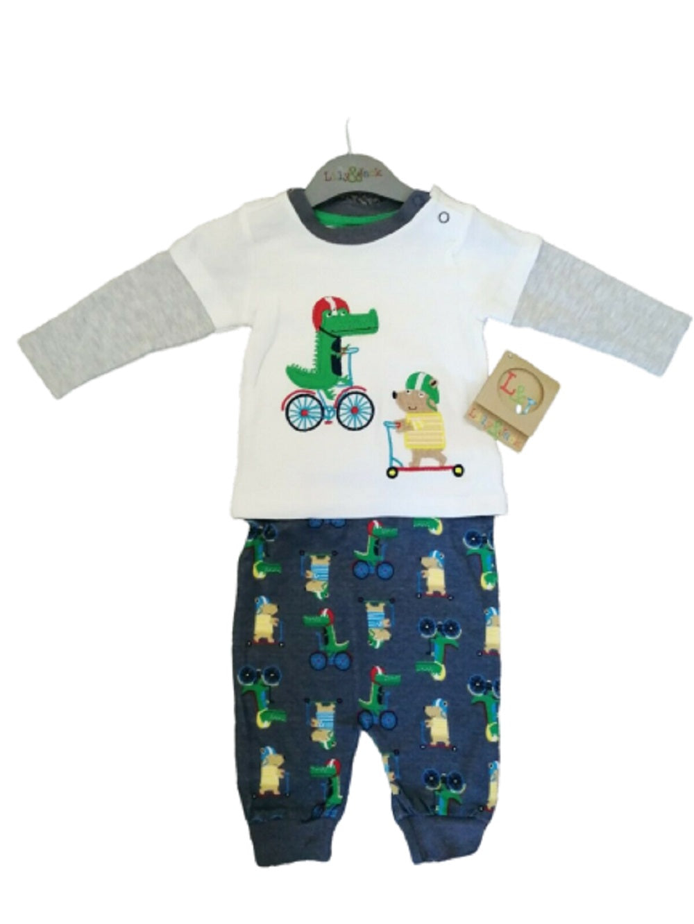 Baby Boys Lily & Jack White Multi 2 Pack Babygrow