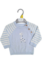 Load image into Gallery viewer, Baby Boys Blue &amp; White Giraffe Print Jumper
