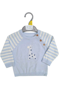 Baby Boys Blue & White Giraffe Print Jumper