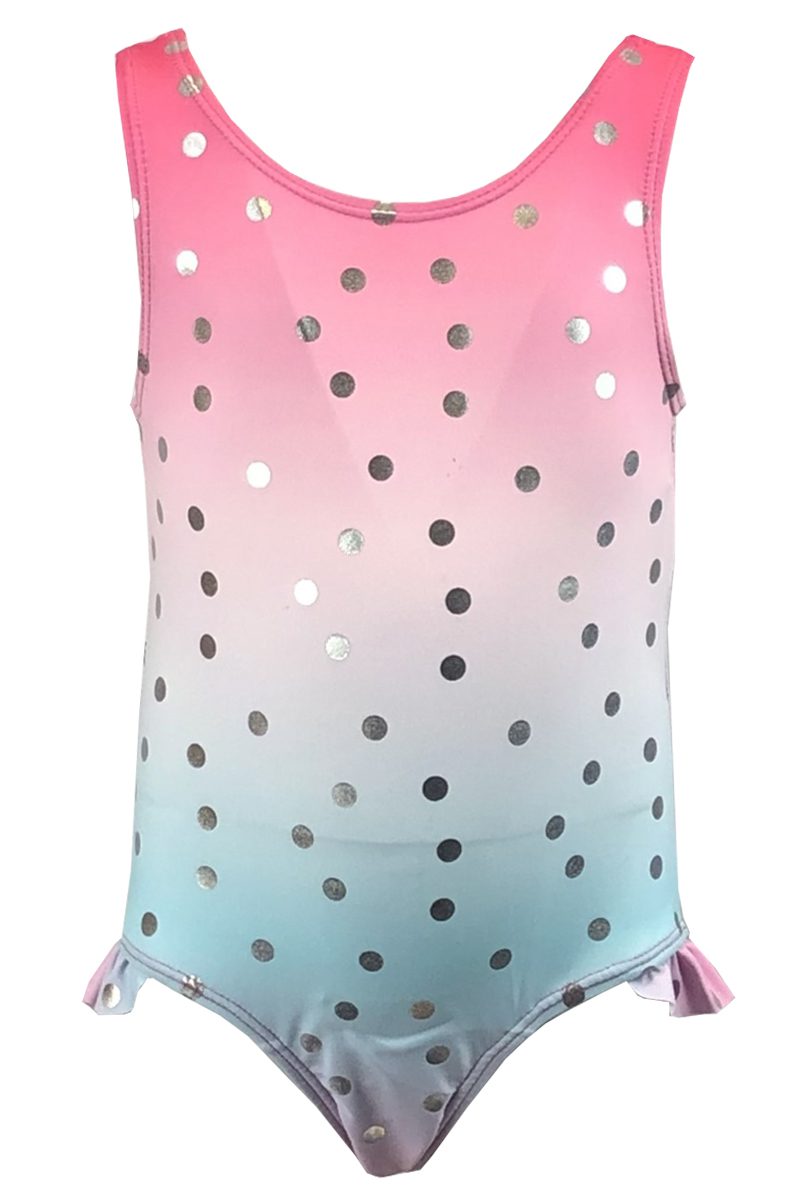 Pink Ombre Spotty Swimming Costume