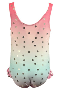 Pink Ombre Spotty Swimming Costume