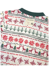 Baby Unisex Multi Fairisle Cotton Christmas Sleepsuits