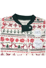 Load image into Gallery viewer, Baby Unisex Multi Fairisle Cotton Christmas Sleepsuits
