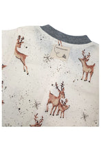 Load image into Gallery viewer, Baby Unisex Grey Reindeer Cotton Christmas Sleepsuits

