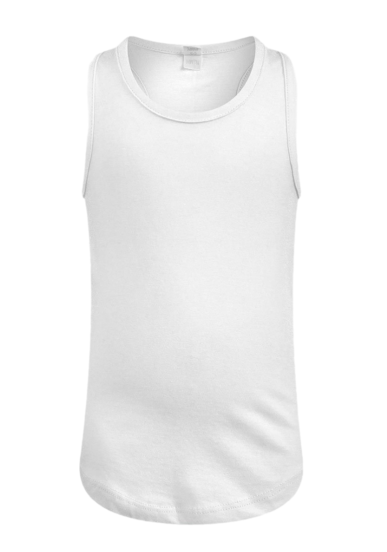 Girls Vest Top Pure Cotton Jersey Racer Back Vest Sleeveless T-Shirt Tank Tops