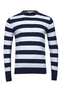 Navy & White Large Stripes Knitted Jumper
