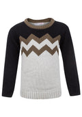 Boys Minoti Stone Multi ZigZag Jumper