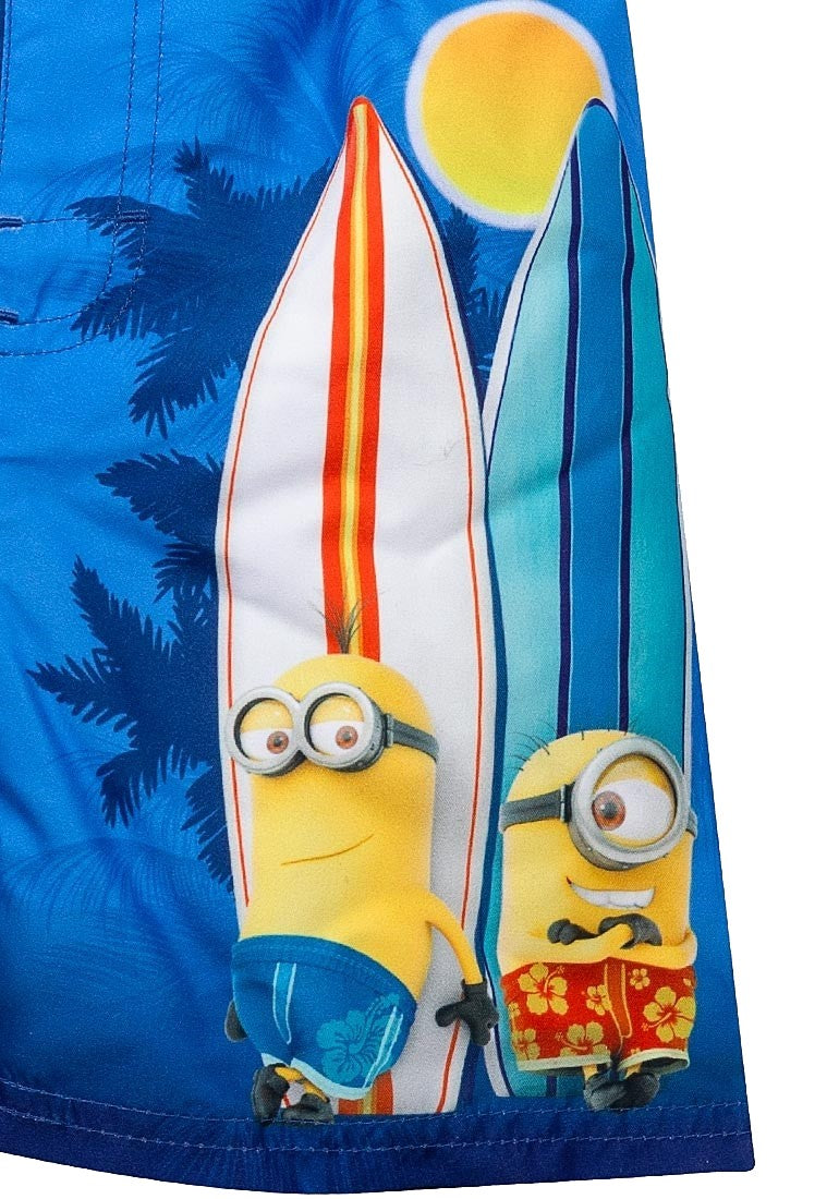 Boys Despicable Me Minion Blue Trim Swimming Shorts