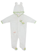 Baby Off White Unisex Fleece Sleepsuits