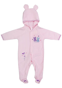 Baby Girl's Pink Soft Fleece Sleepsuit