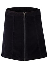 Load image into Gallery viewer, Girls Black Classic Corduroy Skirt
