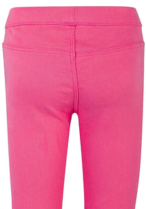 Girls Pink Elasticated Waistband Stretchy Skinny Jeggings