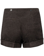 Load image into Gallery viewer, Brown Authentic Herringbone Knit Turn Up Hot Pant Shorts
