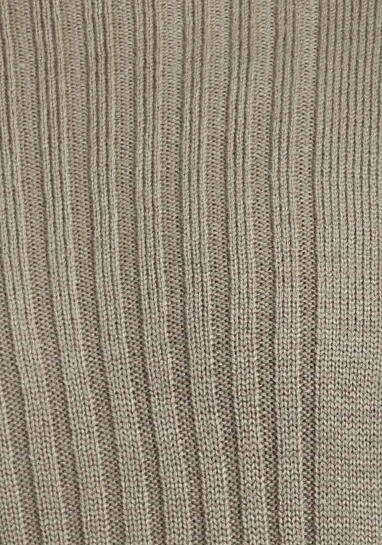 Mens Sand Oxyzone High Neck Ribbed Stripe Knitted Jumper