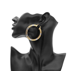 Ladies Big 18K Two Tone Latest Great Wall Circle Earring