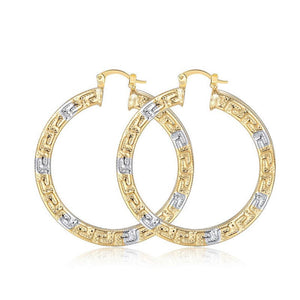 Ladies Big 18K Two Tone Latest Great Wall Circle Earring