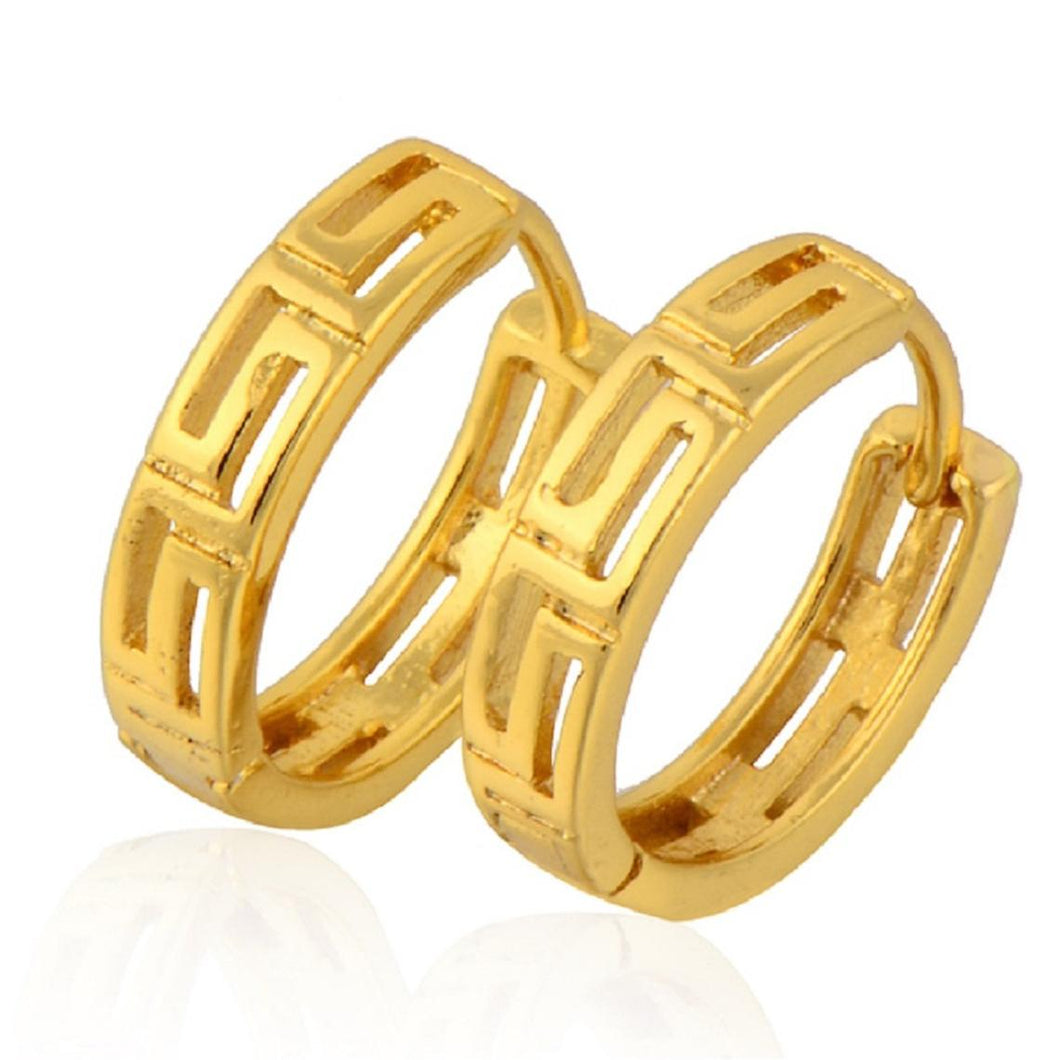 Ladies 24K Yellow Gold Plated Women's Cool Hoop Earrings