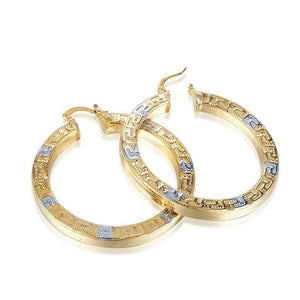 Ladies Big 18K Two Tone Latest Great Wall Circle Earring