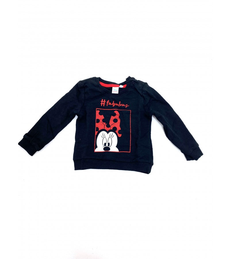 Girls Black Disney 'Minnie Mouse' Print Cotton Top