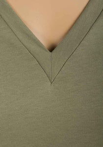 Ladies Plain Pure Cotton V Neck Short Sleeve Tee Shirt Jersey Top