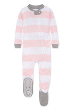 Load image into Gallery viewer, Baby Boys Girls Unisex Burts Bees Striped Babygrow Anti Slip Footie Sleepsuits
