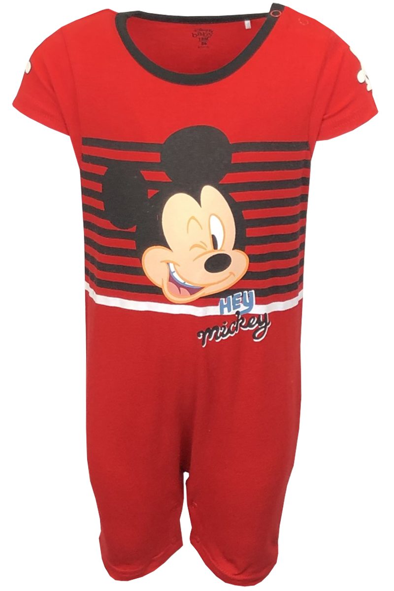 Babies Toddlers Red Striped Mickey Mouse Rompers