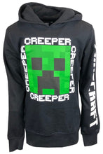 Load image into Gallery viewer, Boys Black Minecraft Game Creeper Inside Hoodie
