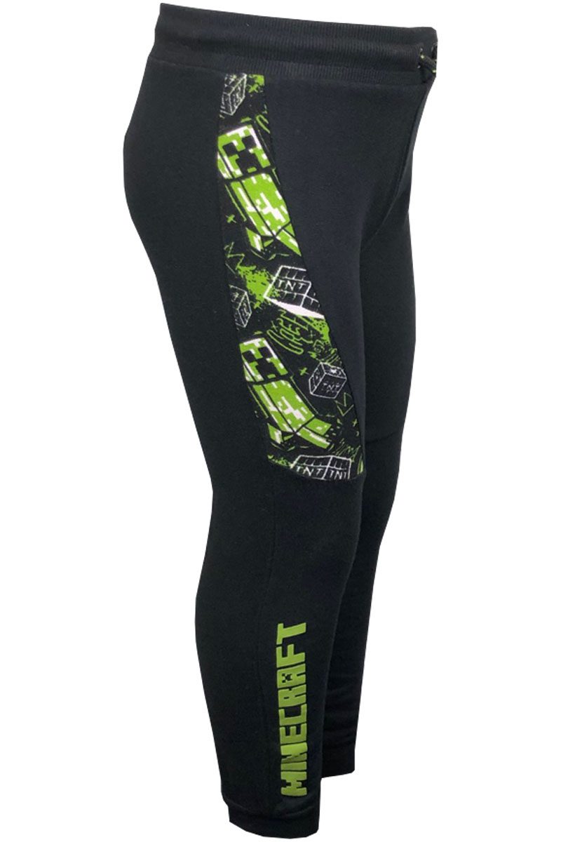 Boy Black Minecraft Creeper Gaming Sweat Pants Joggers Bottoms
