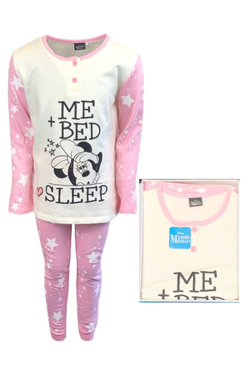 Girls Disney Minnie Mouse Pale Pink Me Bed Sleep Pyjamas boxed Sets