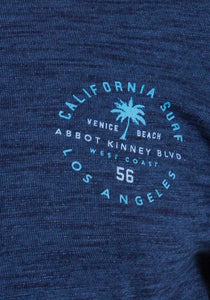 Men's Blue California Tie Dye  Short Sleeve Cotton T-shirt