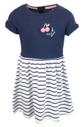 Girls Toddler Navy Striped Cotton Cap Sleeve Dress