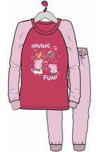 Load image into Gallery viewer, Girls Official Peppa Pig Pink Having Fun Pyjamas
