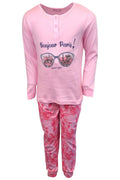 Girls White Pink Floral Paris Boutique Paris Print Boxed Pyjamas