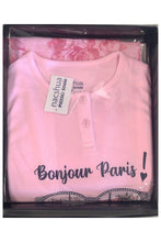 Load image into Gallery viewer, Girls White Pink Floral Paris Boutique Paris Print Boxed Pyjamas
