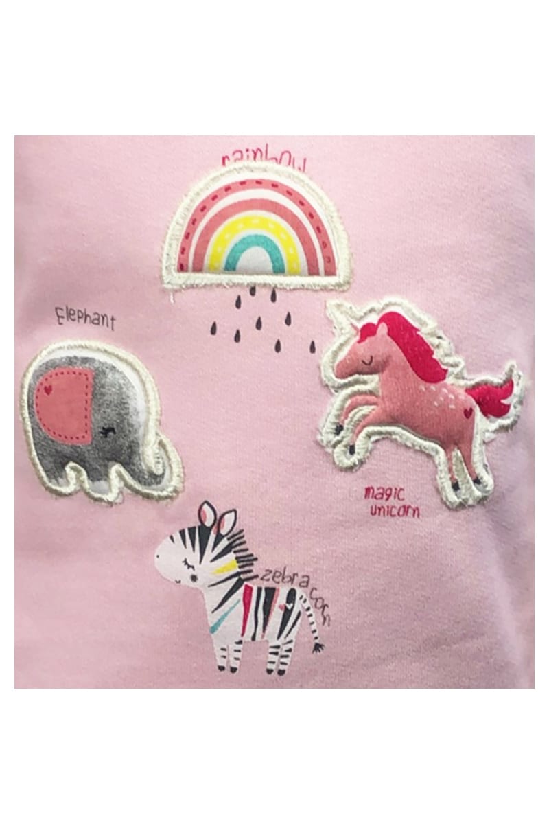 Girls Pink Rainbow Unicorn Animal Cotton Sweatshirt