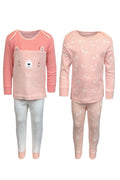 Baby Girls 2 Pk Pink Bear Print Cotton Top & Leggings Pyjamas