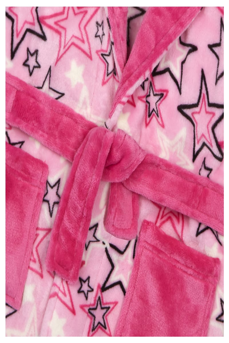pink star dressing gown Pink Stars Print Dressing Gown