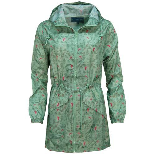 Ladies Patterned Hooded Waterproof Raincoats Jackets